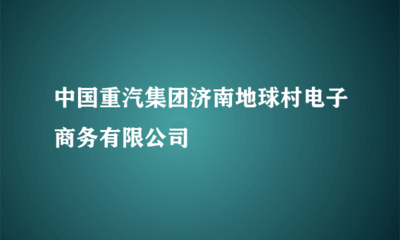 中國重汽集團濟南地球村電子商務(wù)